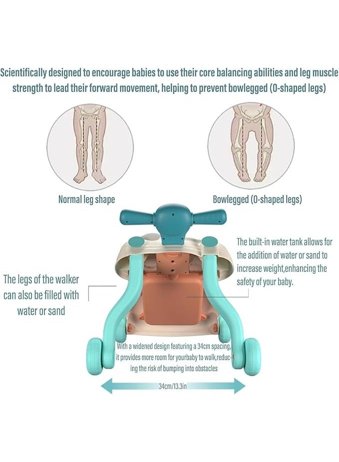 أجريون 3 في 1 مشاية أطفال 3 في 1 للبنات والأولاد مشاية للجلوس والوقوف، مركز أنشطة تعليمية مع لوحة لعب قابلة للإزالة تصميم ألعاب مشي للأطفال الرضع والبنات (أخضر) - Image 3
